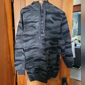 Gray & Black Camo Hoodie Dress